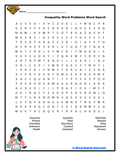 Word Problem Wizard Word Search