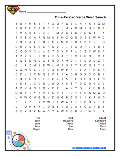 Time Actions Word Search