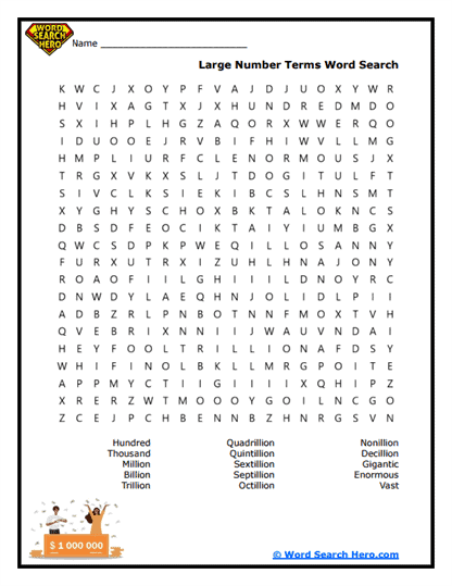 Number Giants Word Search