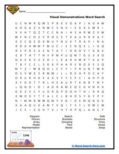 Visual Demonstrations Word Search
