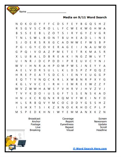 News Blast Word Search