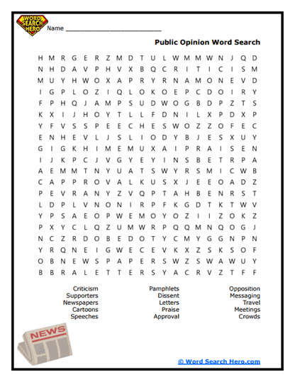 Public Opinion Word Search