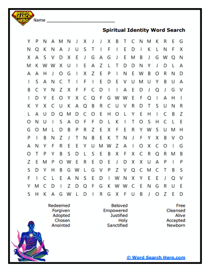 Identity Quest Word Search