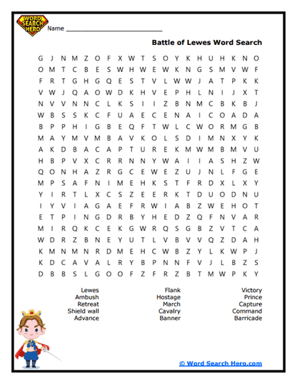 Battle of Lewes Word Search