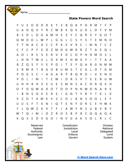 State Powers Word Search