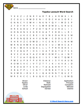 Brown v. Board of Education Word Searches