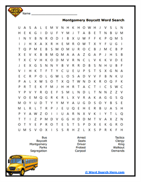 Civil Rights Movement Word Searches