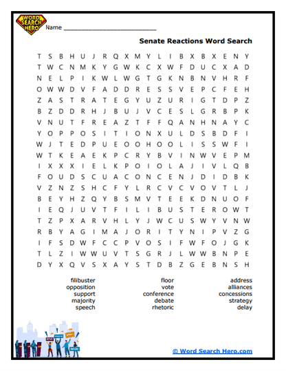 Senate Sparks Word Search
