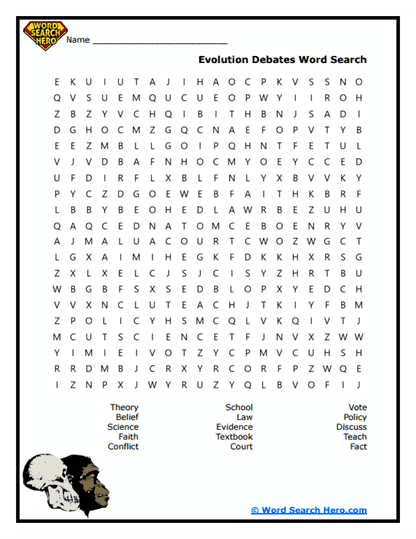Evolution Talk Word Search