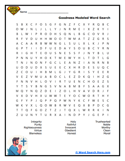 Goodness Modeled Word Search