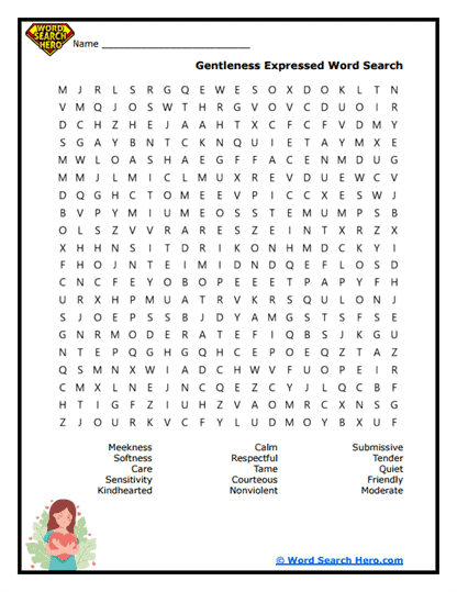 Gentleness Expressed Word Search