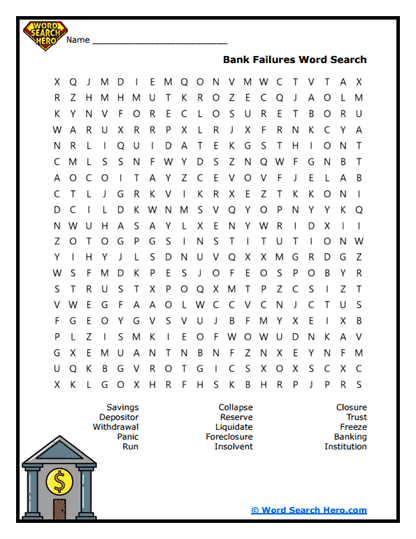 The Great Depression Word Searches