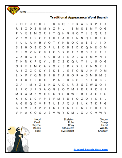 The Grim Reaper Word Searches