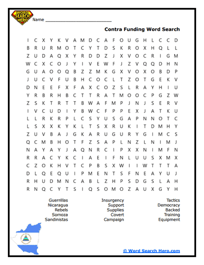 Contra Funding Word Search