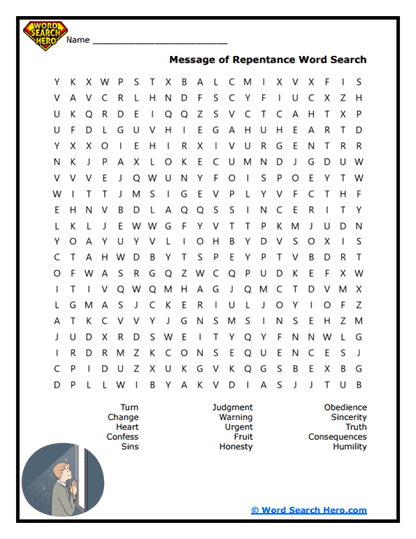 Repentance Path Word Search