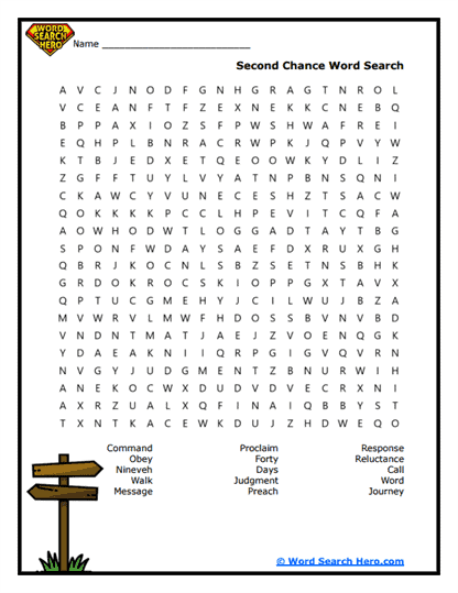 Second Chance Word Search