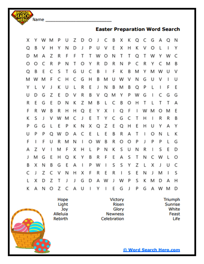 Easter Light Word Search