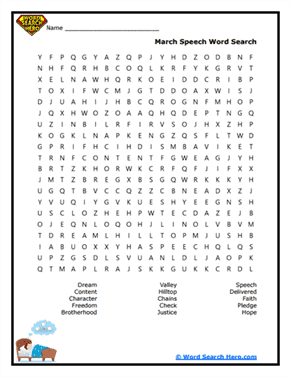 Martin Luther King Jr. Word Searches