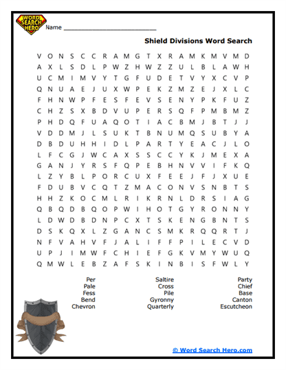 Shield Split Word Search