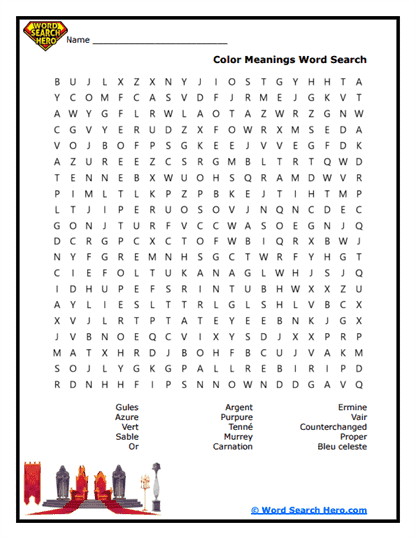 Color Code Word Search