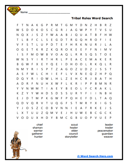 Tribal Roles Word Search