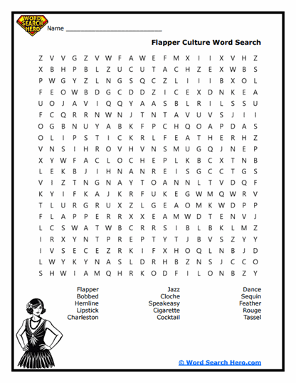 The Roaring Twenties Word Searches