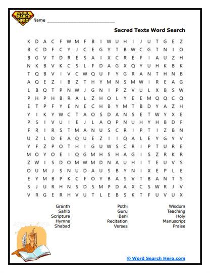 Sikhism Word Searches