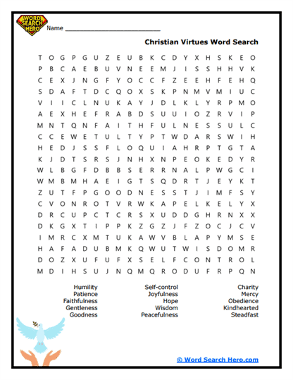 Christian Virtues Word Search