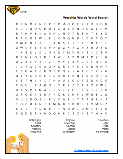 Worship Words Word Search