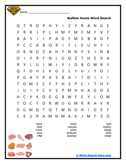 Buffalo Quest Word Search
