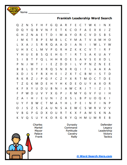 Frankish Power Word Search