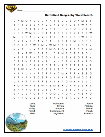 Battle Terrain Word Search