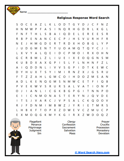 Religious Response Word Search