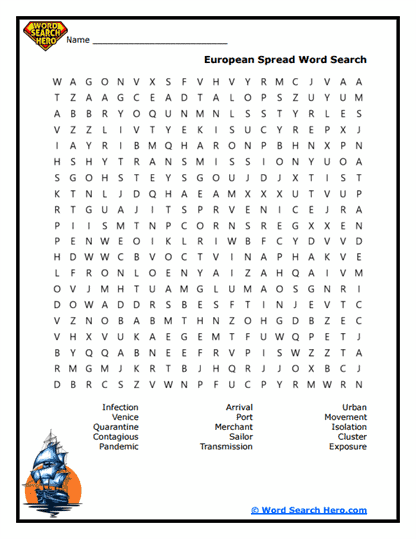 European Spread Word Search