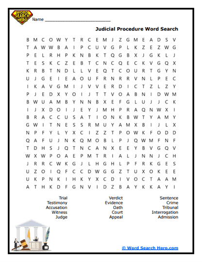 Court Rules Word Search