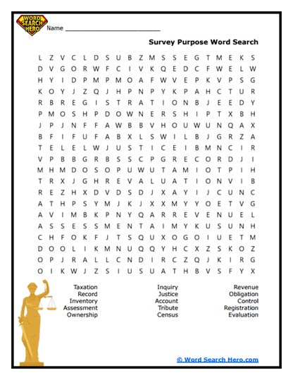 Survey Purpose Word Search
