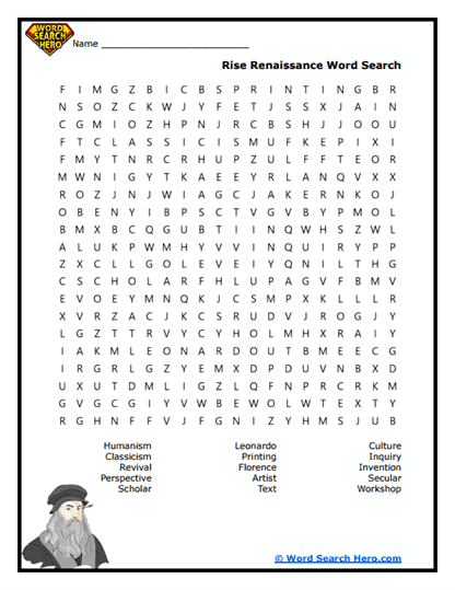 The End of the Middle Ages Word Searches