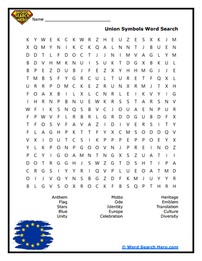 Union Symbols Word Search