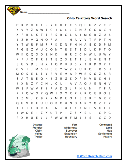 Territory Puzzle Word Search