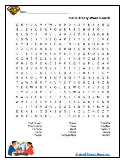 Treaty Terms Word Search