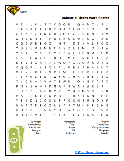 Titan Tycoons Word Search