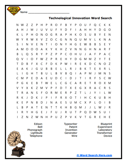 Invention Era Word Search
