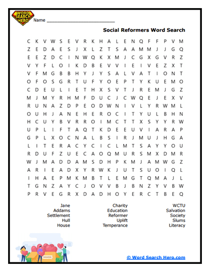 Reform Rise Word Search