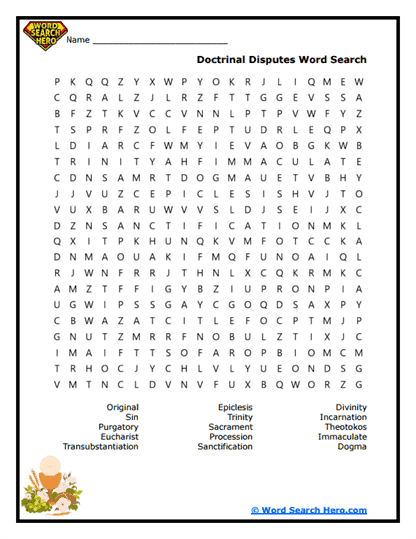 Doctrine Duel Word Search