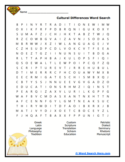 Cultural Contrast Word Search