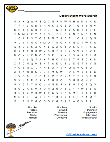 Storm Assault Word Search