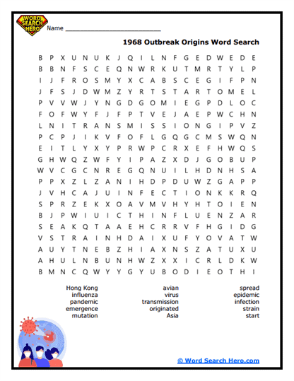 The Hong Kong Flu Word Searches