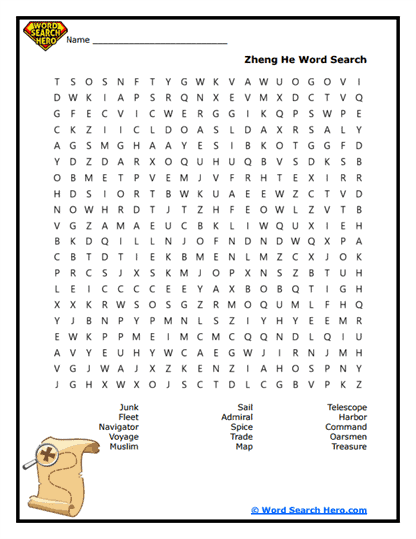 Zheng He Word Search