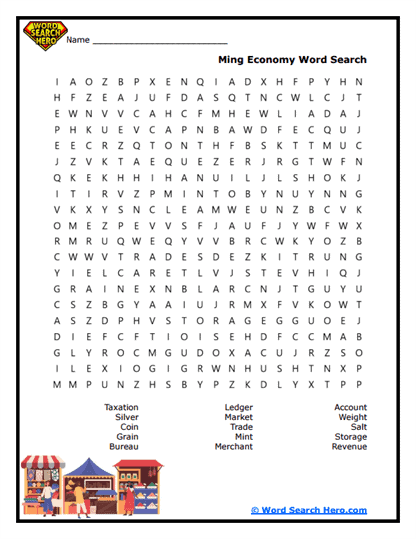 Ming Economy Word Search