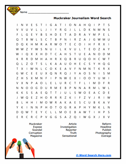 The Progressive Era of America Word Searches